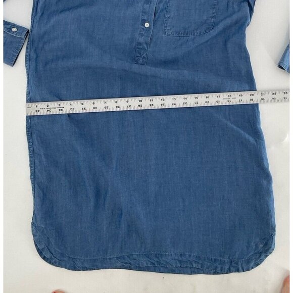 Old Navy 100% Chambray Shirt Button Front Blue Long Sleeve Dress S, Flaw - Picture 13 of 13